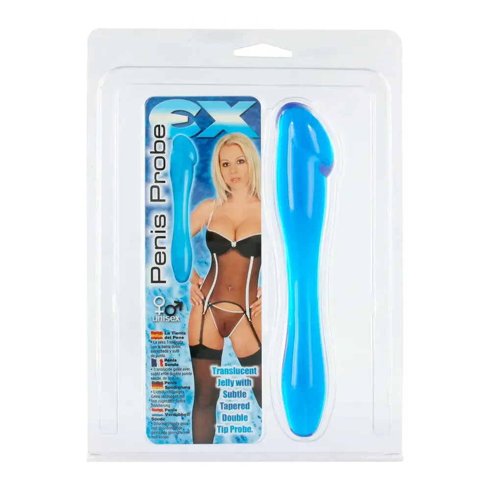 7.25-inch Seven Creations Double Ended Blue Anal Dildo