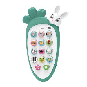 Baby Moo intelligent Bunny Interactive Musical Mobile Phone Toy For Kids With 20 Built-in Songs, Animal Sounds & Chat Button - Light Green