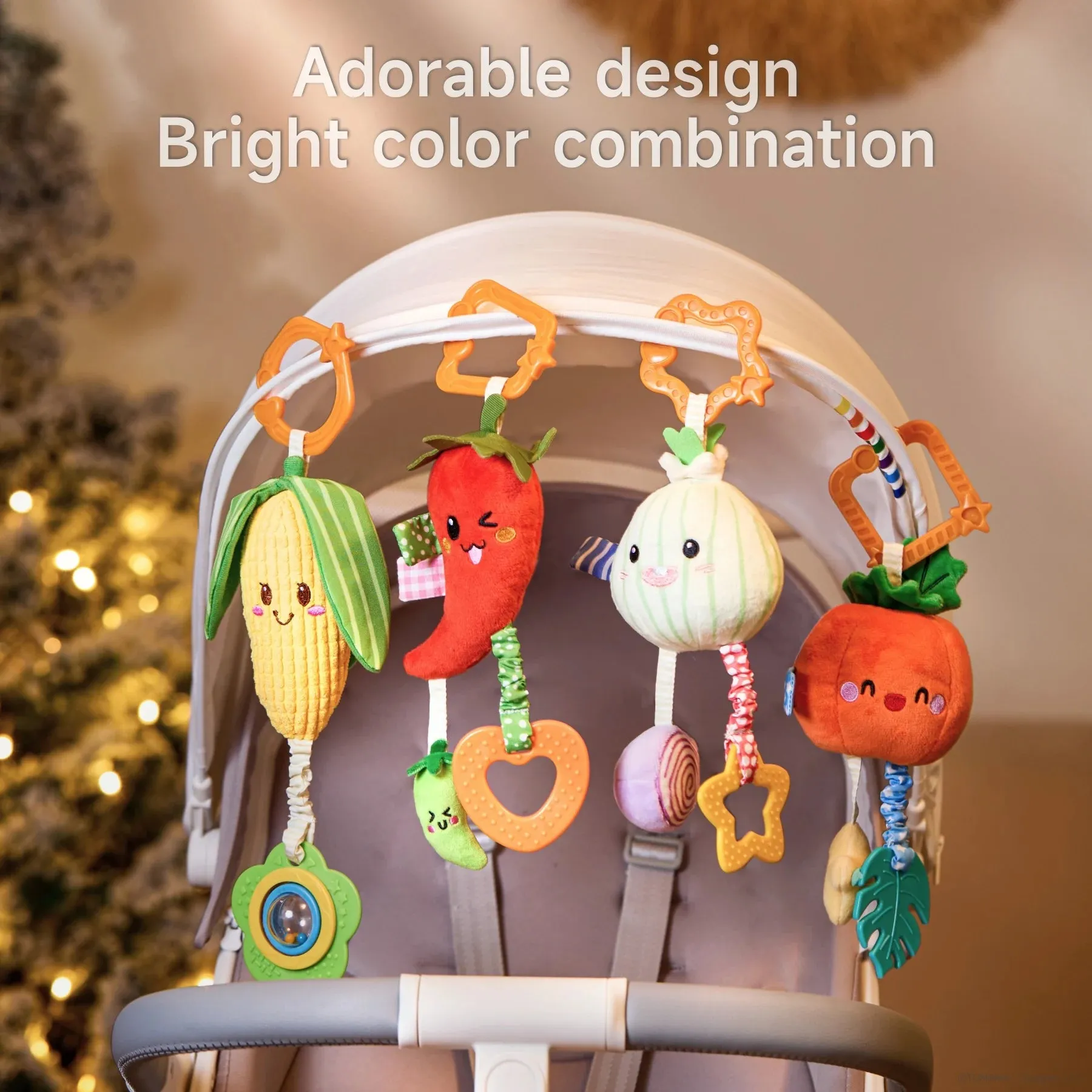 Baby toy hanging vegetable rattles coin pepper, onion, pumpkin stroller mobile toys plush soft rattles for babies infant 0 Month 