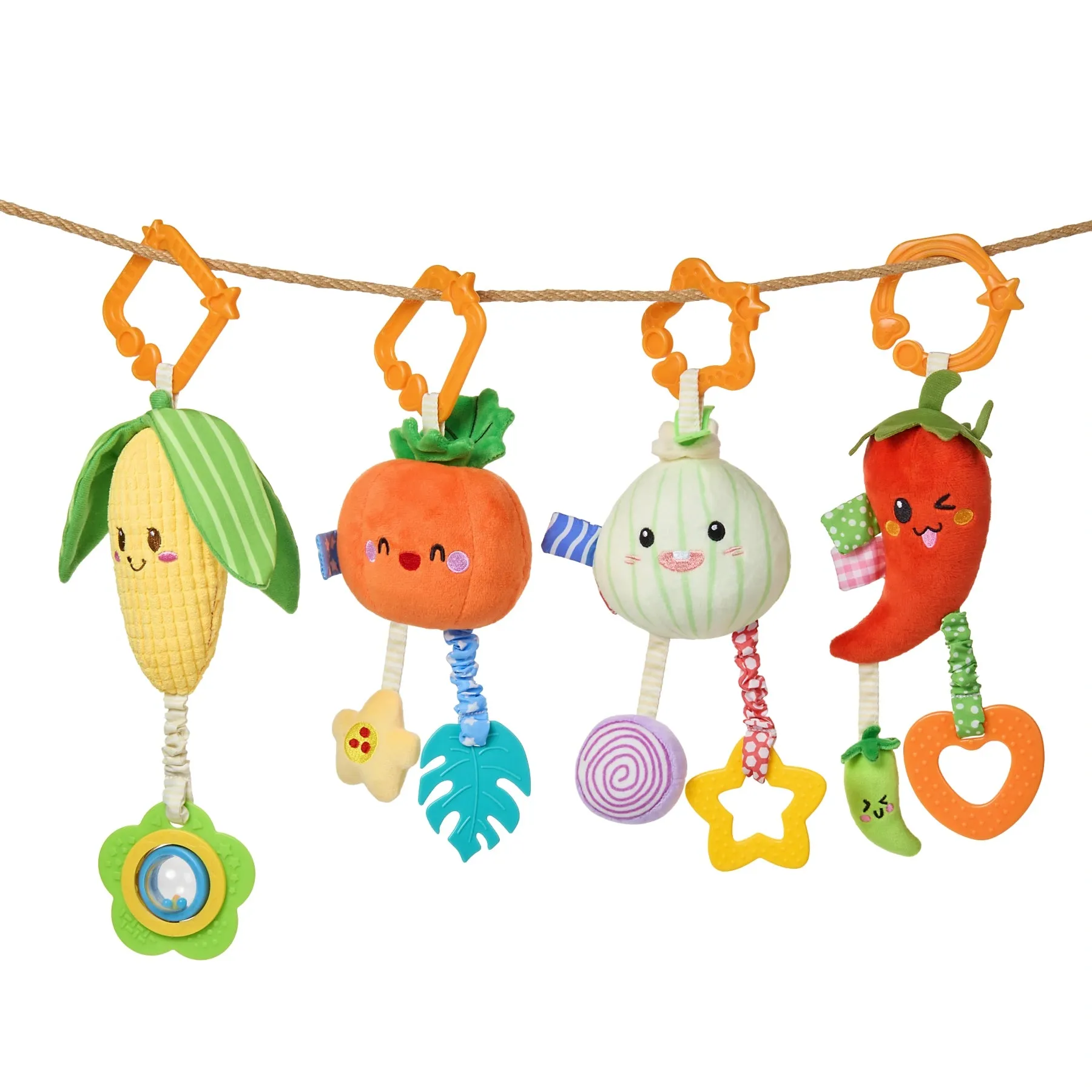 Baby toy hanging vegetable rattles coin pepper, onion, pumpkin stroller mobile toys plush soft rattles for babies infant 0 Month 