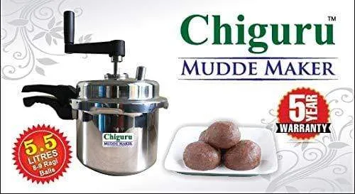 Chiguru Triply Stainless Steel Mudde Maker; 5.5Ltrs