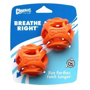 Chuckit Breathe Right Fetch Ball Medium Dog Toy 2 Pack