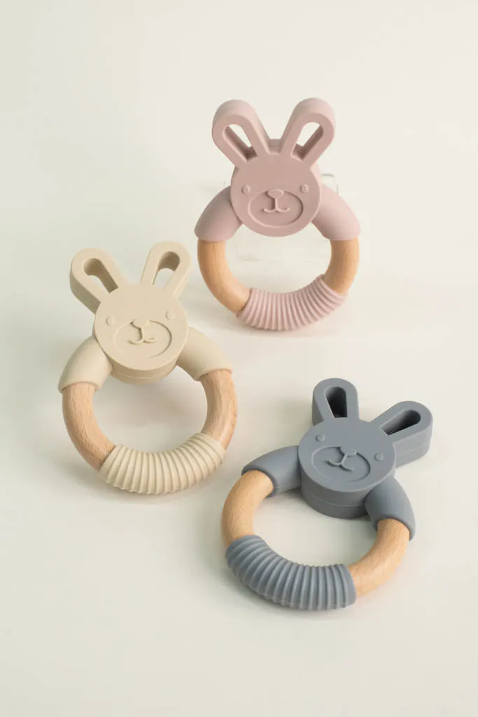 Cream Bunny Teething Ring