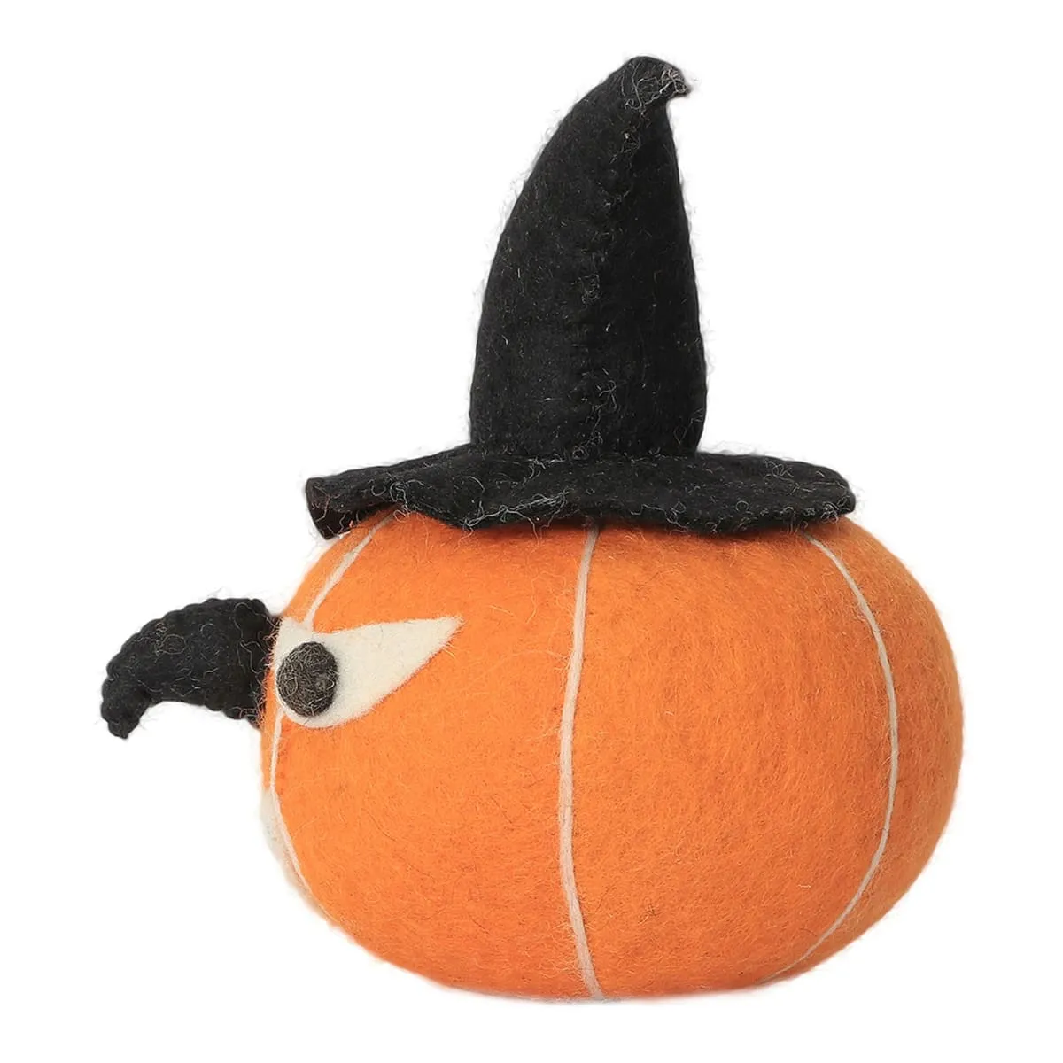 De Kulture Handmade Premium Wool Felt Pumpkin Table Top Small Eco Friendly Needle Felted Stuffed Halloween Ornament Ideal for Home Office Party Decoration Holiday Décor, 6 x 8 (DH) Inches