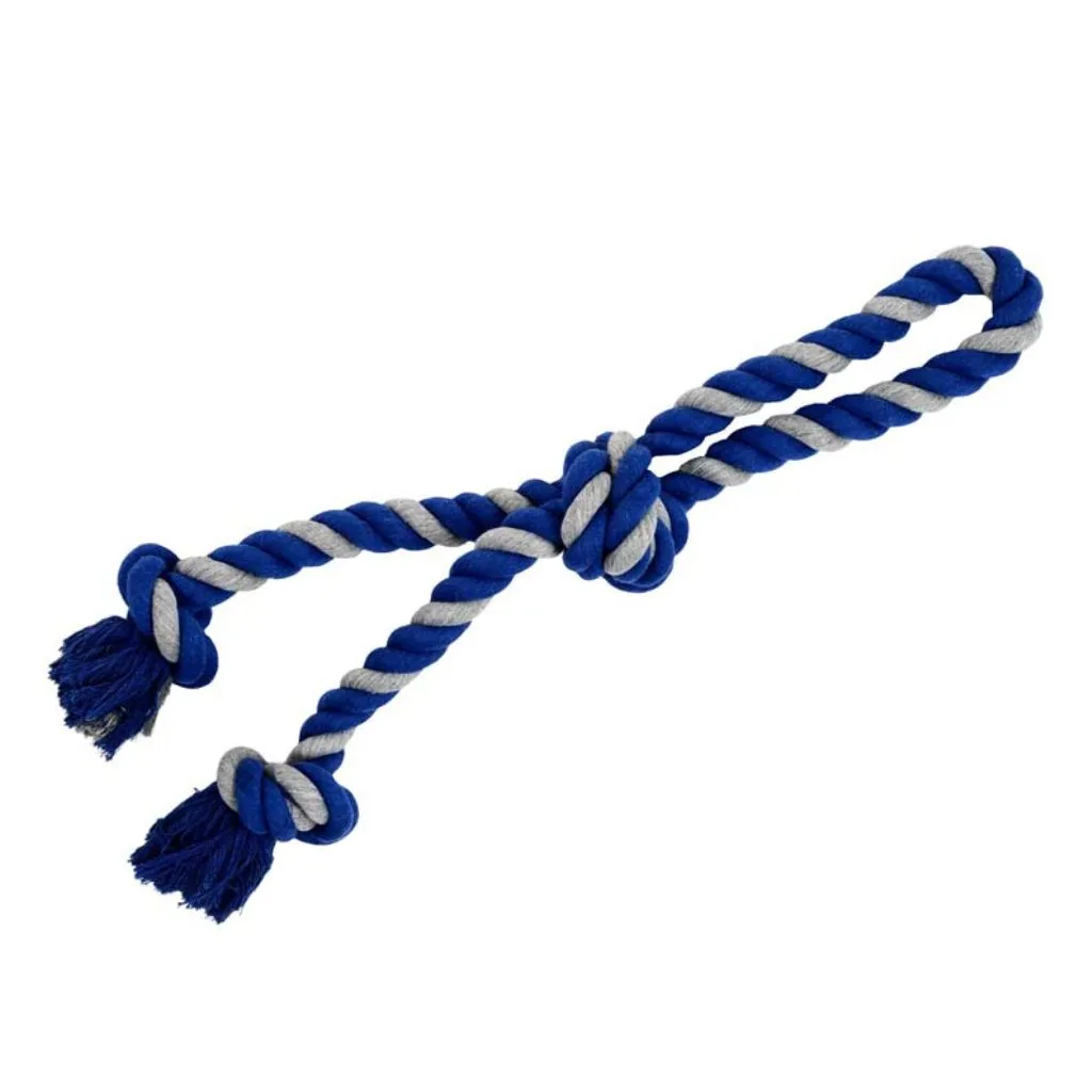 Double Rope w 3 Knots Gray And Blue