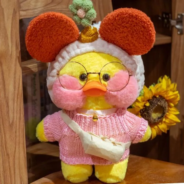 Duck Plush Clothes Plushie Soft Figures Plush Yellow Pink White 30CM Cute LaLafanfan Duck Ins Animal Doll Toys Gifts For Girls