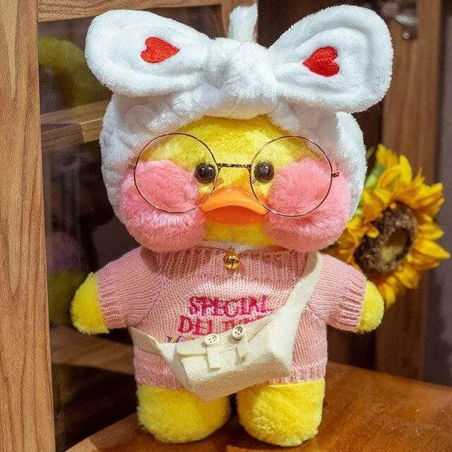 Duck Plush Clothes Plushie Soft Figures Plush Yellow Pink White 30CM Cute LaLafanfan Duck Ins Animal Doll Toys Gifts For Girls