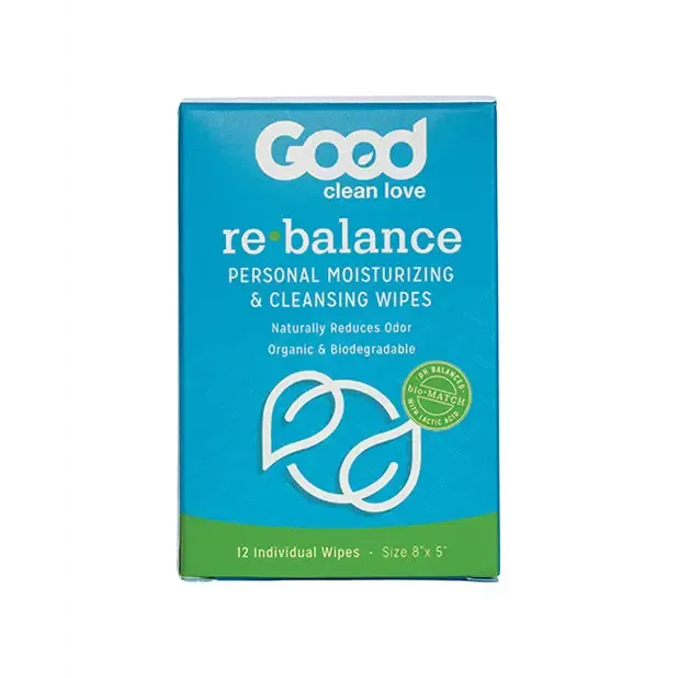 Good Clean Love Rebalance Personal Moisturizing & Cleansing Wipes 12-Pack