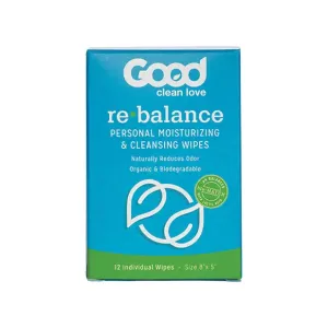 Good Clean Love Rebalance Personal Moisturizing & Cleansing Wipes 12-Pack