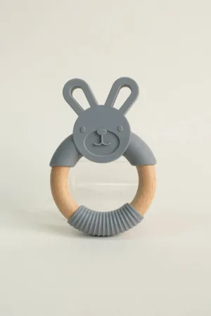 Grey Bunny Teething Ring