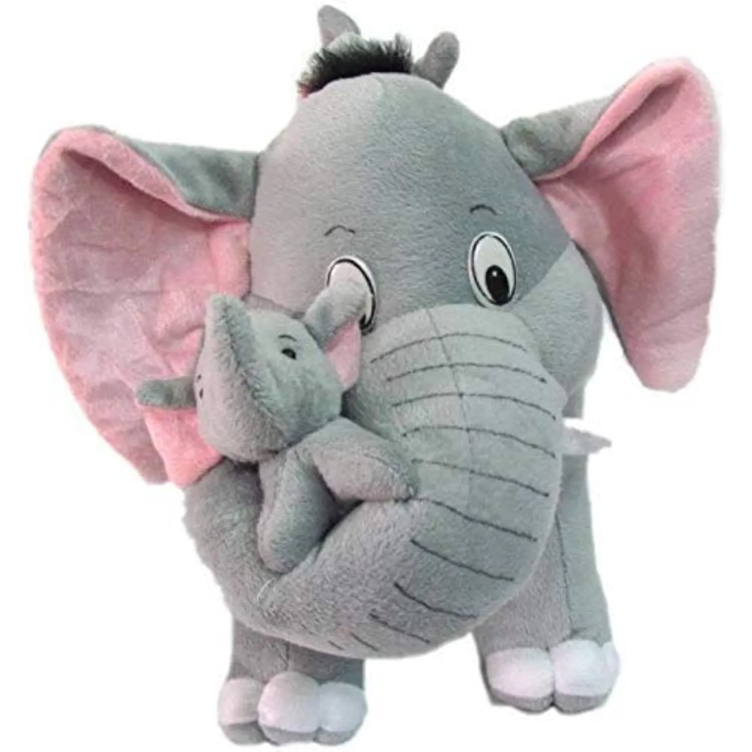 HUG 'n' FEEL SOFT TOYS Plush Puppets… Plush & Stuffed Toys (Elephant with 2baby 32cm)