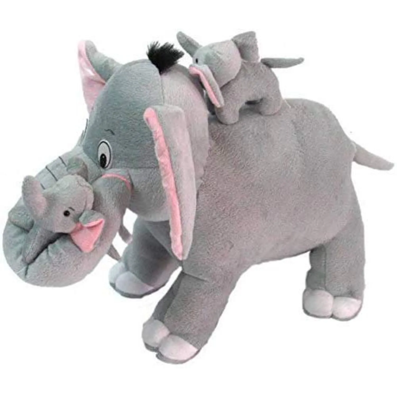 HUG 'n' FEEL SOFT TOYS Plush Puppets… Plush & Stuffed Toys (Elephant with 2baby 32cm)