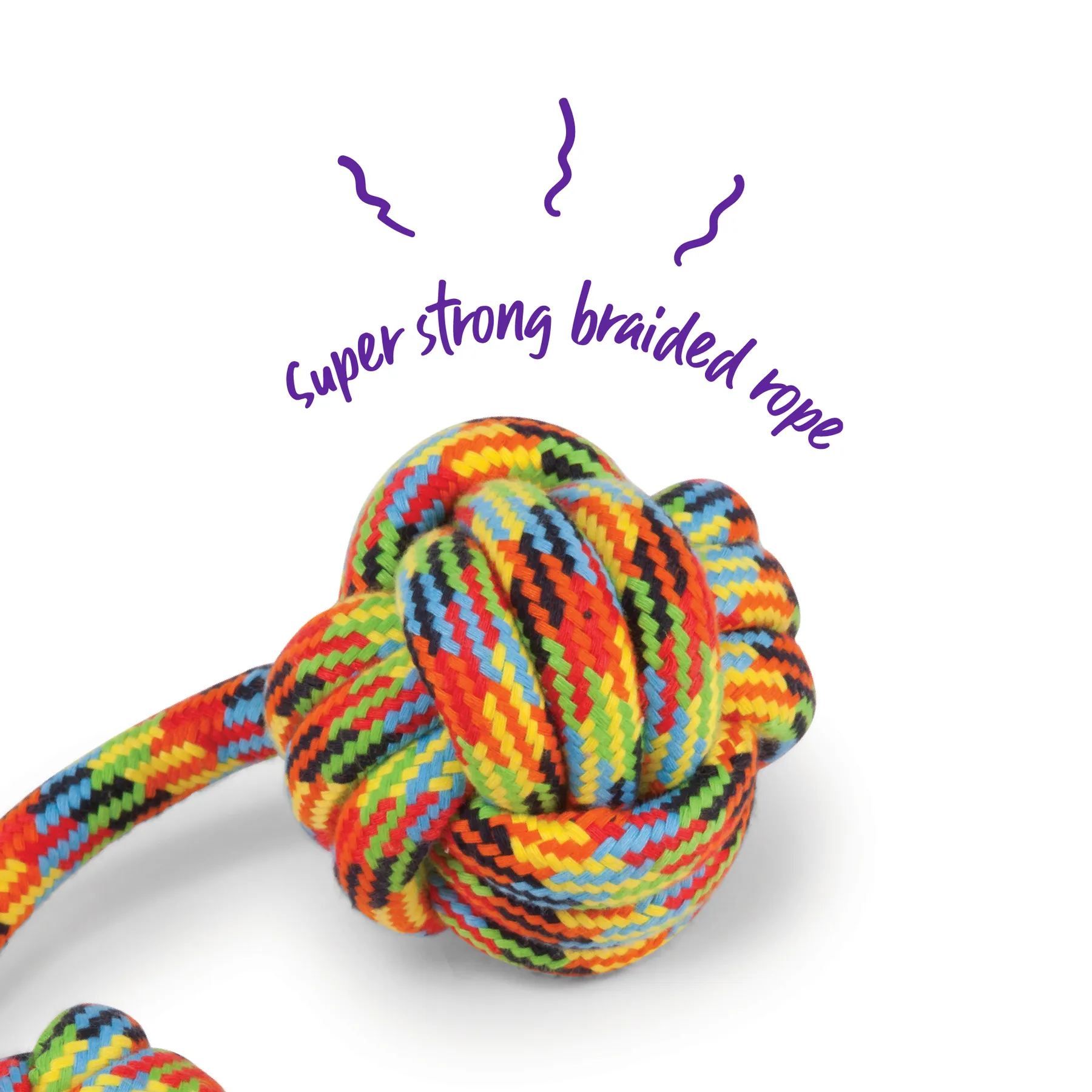 Kazoo Braided Rope Sling Knot Ball Dog Toy