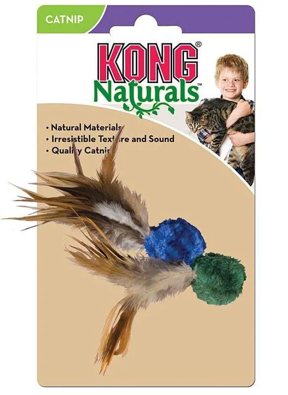 Kong Naturals Crinkle Ball W/Feathers for Cats