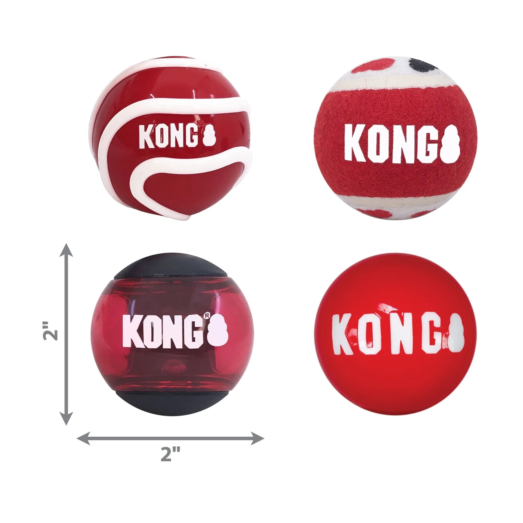 KONG Signature Fetch Balls for Dogs, 4 pk