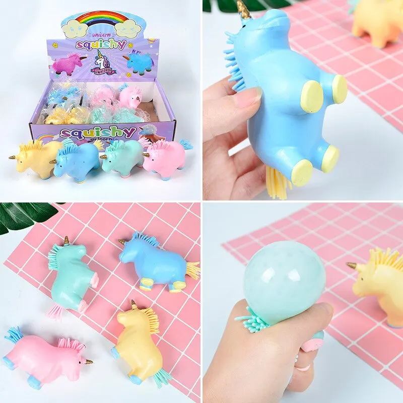 Luminous Unicorn Stress Balls Toy Squeeze Toys Stress Relief Fidget Squishy Kawaii Stress Ball For Adult Kid Stress Relief Toys