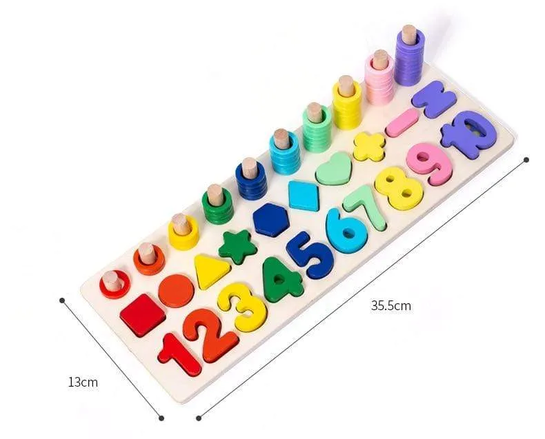 Montessori Educational Wooden Toys Children Busy Board Math Fishing Children's Wooden Preschool Montessori Toy Counting Geometry