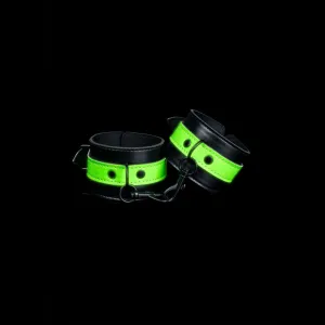 OUCH! Glow In The Dark Handcuffs - Black/Glow In Dark Restraints