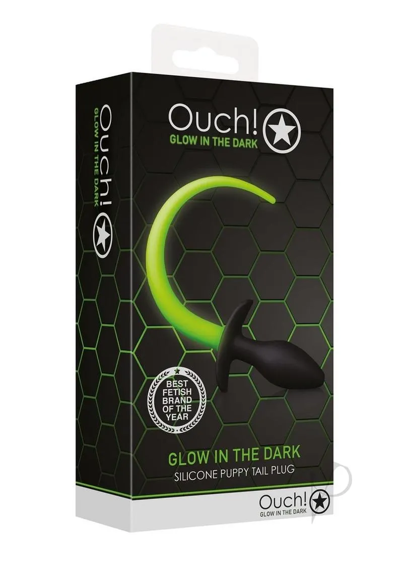 Ouch! Puppy Tail Silicone Plug Glow in the Dark