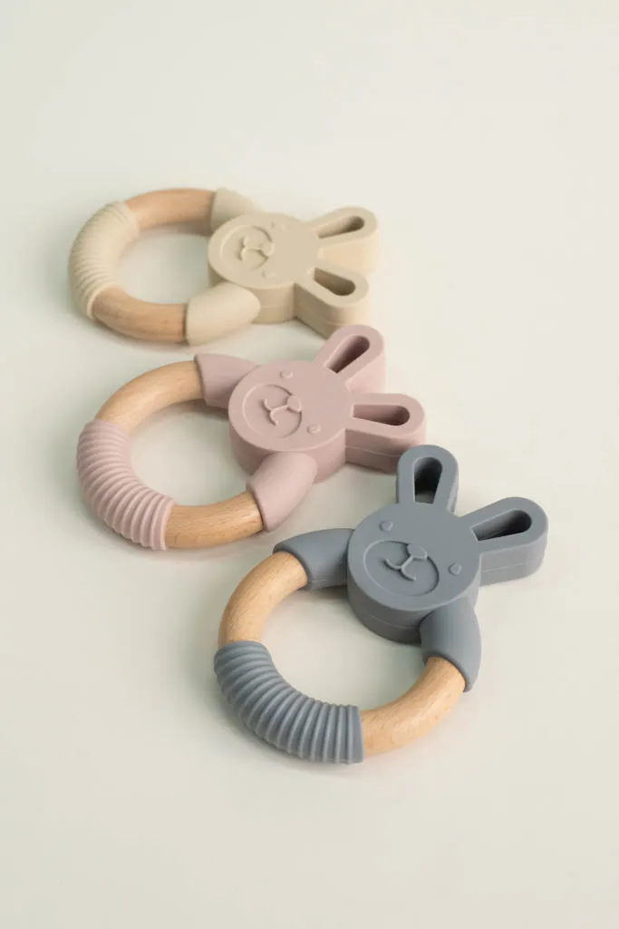 Pink Bunny Teething Ring