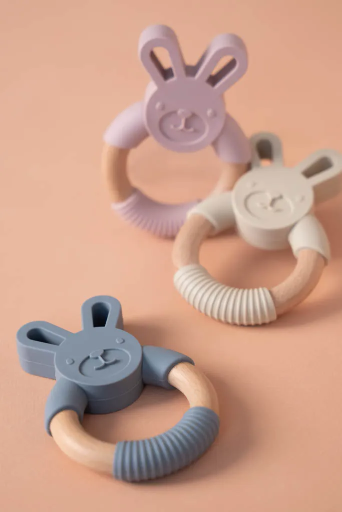 Pink Bunny Teething Ring