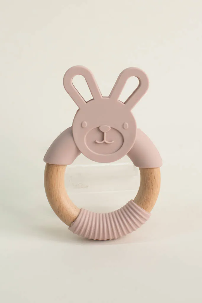 Pink Bunny Teething Ring