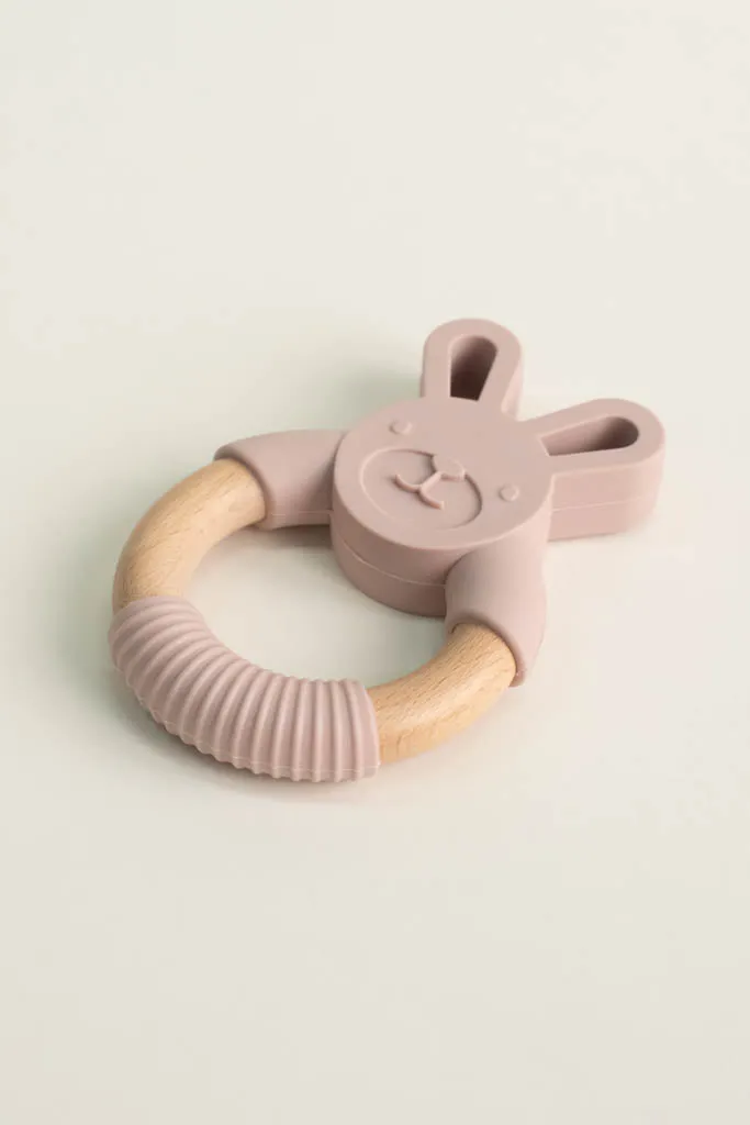 Pink Bunny Teething Ring