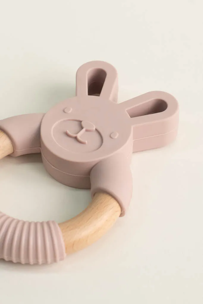 Pink Bunny Teething Ring