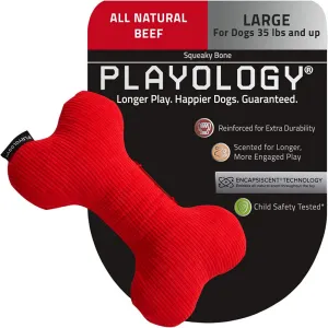 Playology Plush Bone Beef Scented Dog Toy