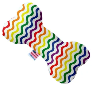 Rainbow Fun Stripes 8 Inch Canvas Bone Dog Toy