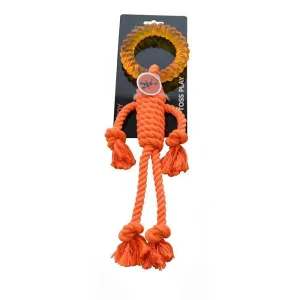 Scream Rope Man Orange Dog Toy