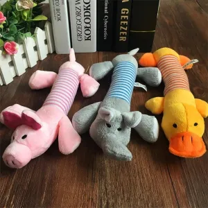 Slinky Squeak Toys - Duck, Pig, and Elephant