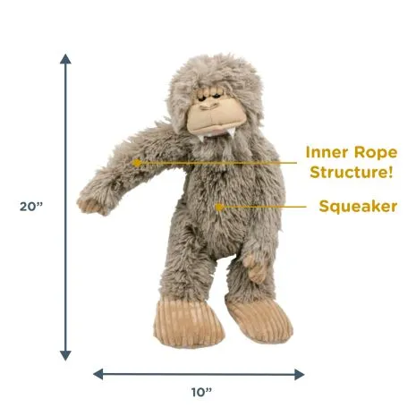 Tall Tails Stuffless Big Foot with Squeaker Rope Dog Toy