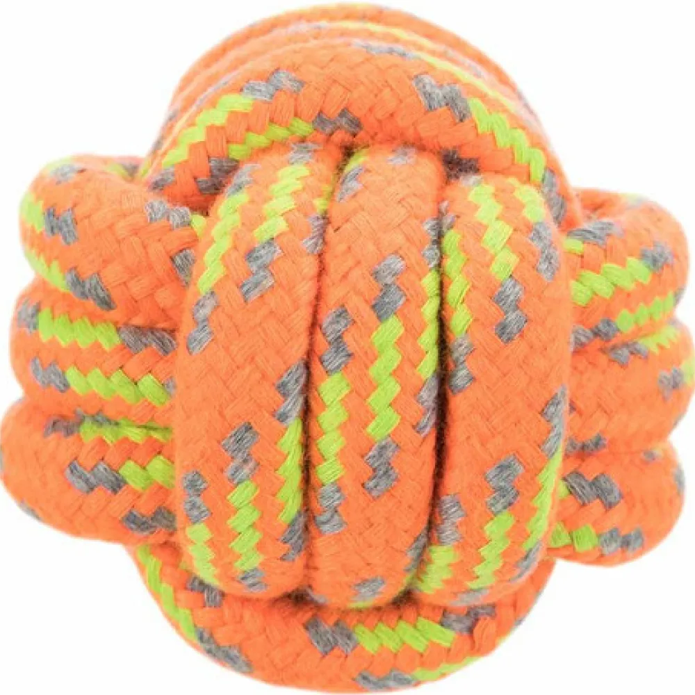 Trixie Rope Ball Toy for Dogs (Orange)