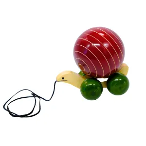 Walk-A-Long Wooden Pull Along Toy Snail for 12 Months