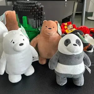 We Bare Bears Plush Toy Figures | Grizzly, Panda, Ice Bear | Soft Stuffed Animal Plushies | Cartoon Anime Movie Doll Toys for Kids Gifts