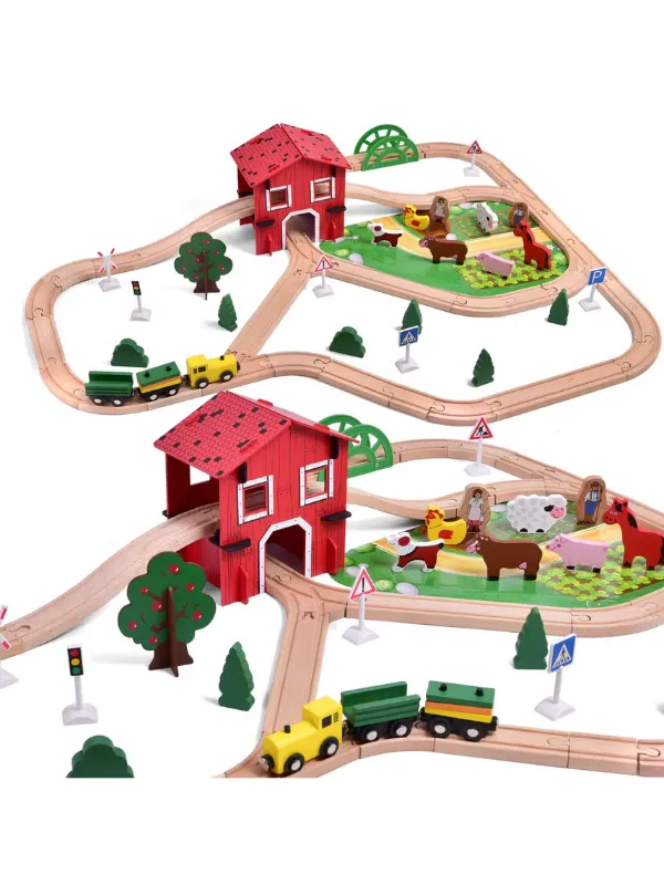 Wooden Farm & Tractor Play Set