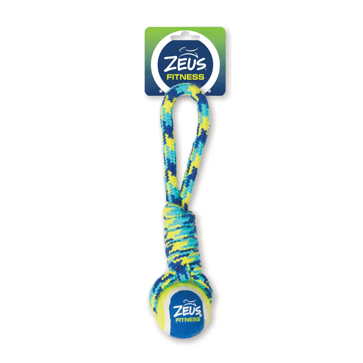 Zeus Fitness Dog Toys Tennis Ball Rope Tug 23cm